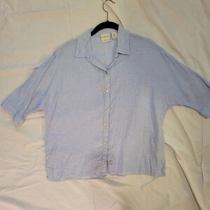 Rachel Zoe Light Blue Short Sleeve Button Up XS
